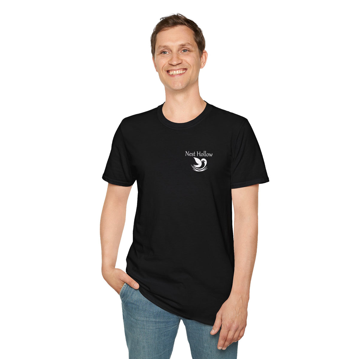 Nest Hollow Block Logo T-Shirt - LARGE, Black image